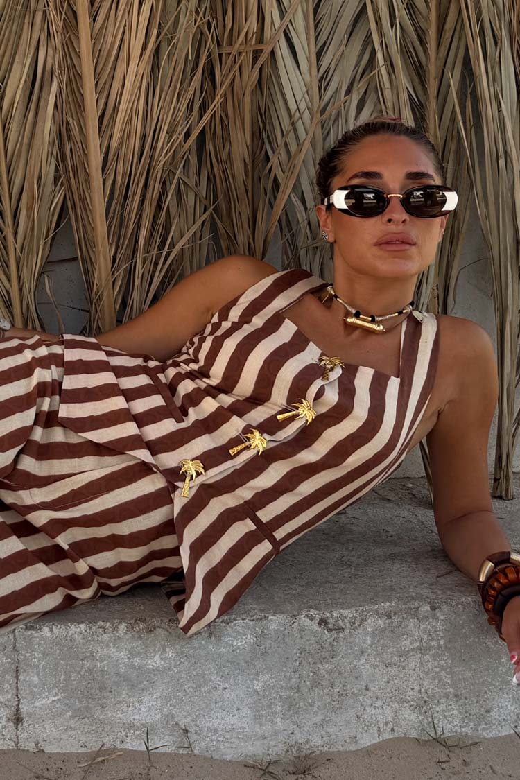 Chocolate Stripe Waistcoat - Image 9