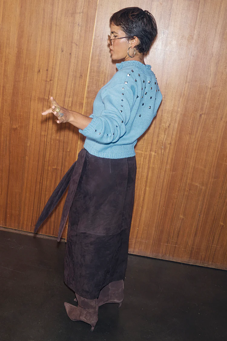 Chocolate Suede Jaspre Skirt - Image 8