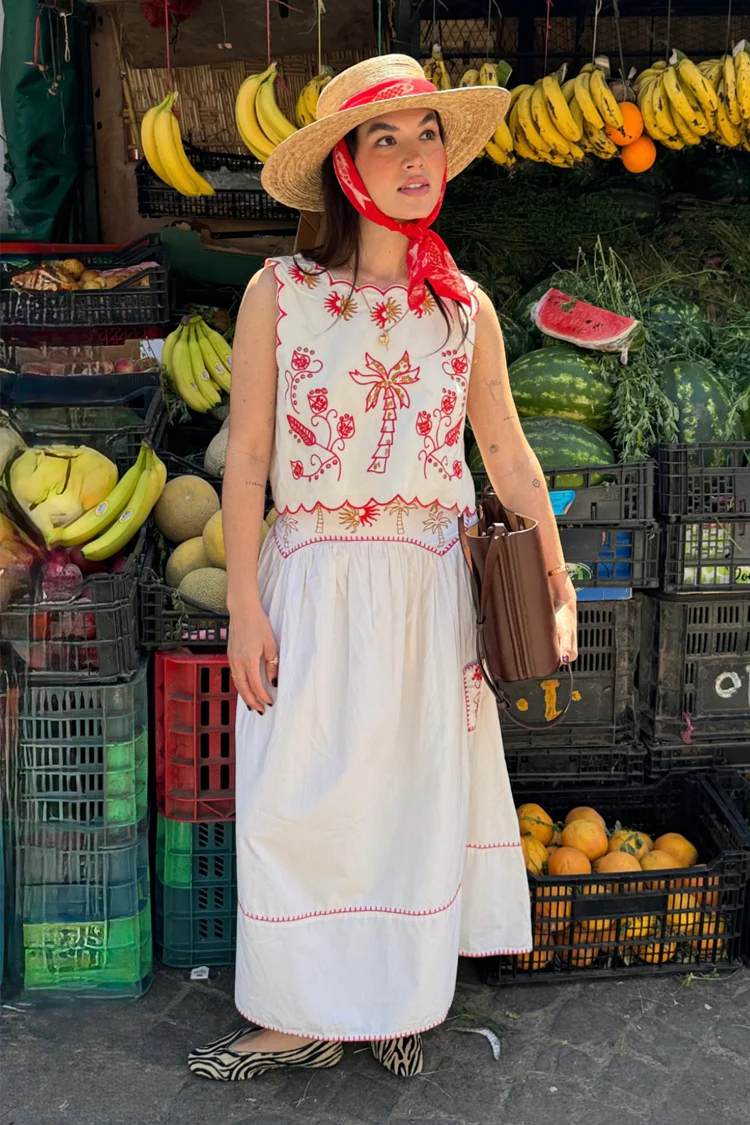 Cream and Red Pollenca Top - Image 2