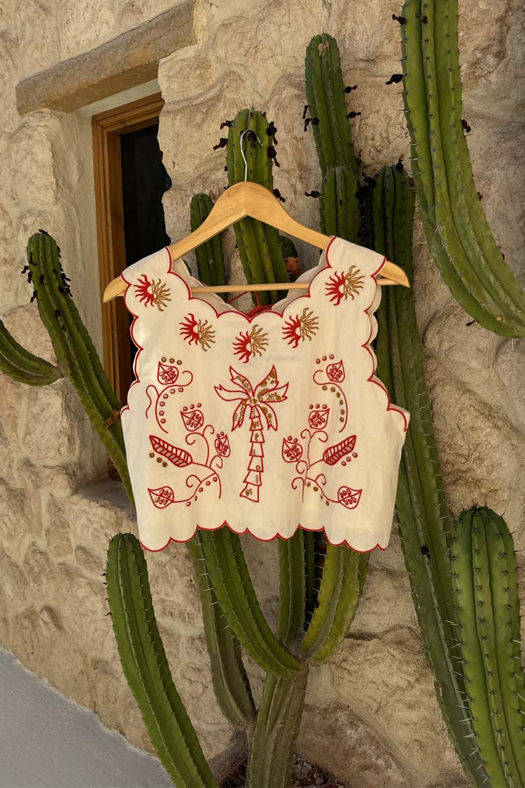 Cream and Red Pollenca Top - Image 8