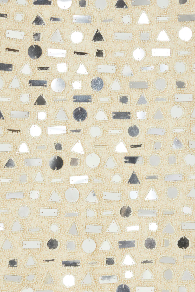Cream Beaded Mirror Skirt - Image 13