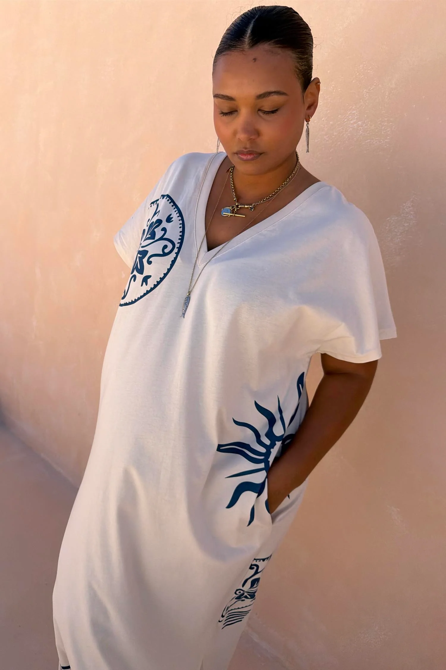 Cream Dolce Vita T-Shirt Dress - Image 10