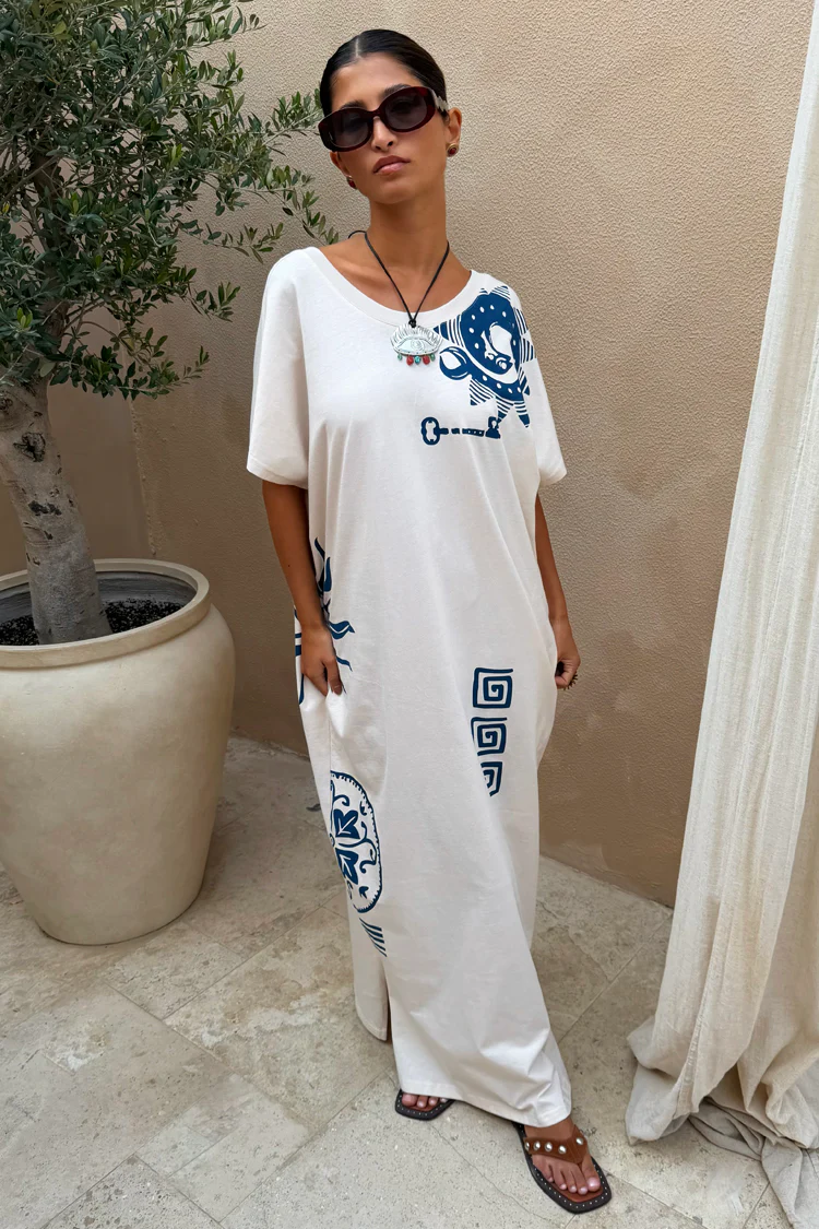 Cream Dolce Vita T-Shirt Dress - Image 8