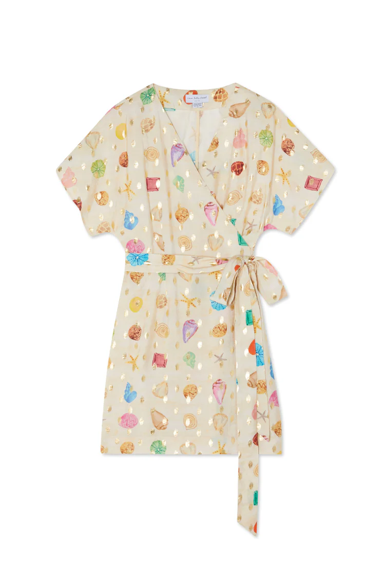 Cream Shell Mini Wrap Dress - Image 9