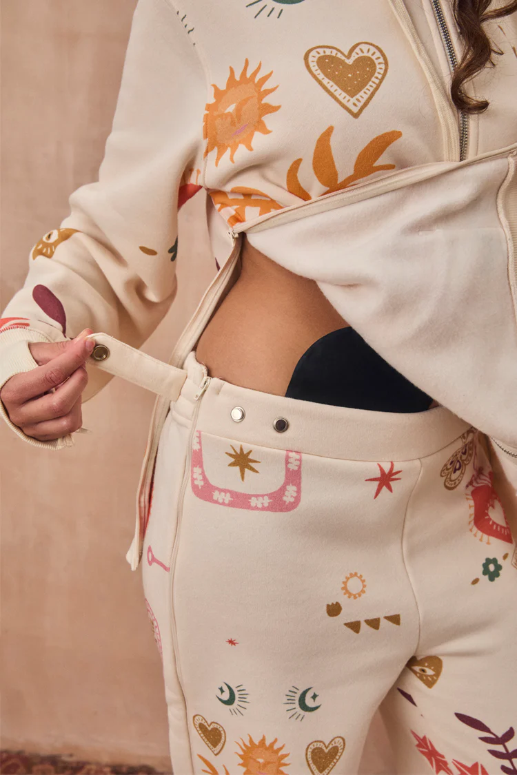 Cream Sundazed Wide Leg Accessible Joggers - Image 3