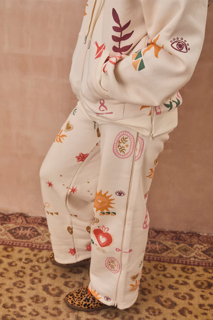 Cream Sundazed Wide Leg Accessible Joggers - Image 5