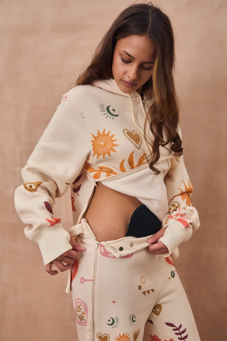 Cream Sundazed Wide Leg Accessible Joggers - Image 6