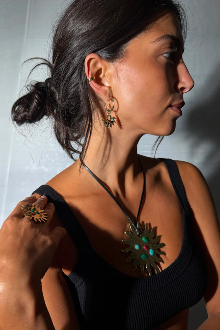 Deloris Sun Hoop Earrings - Image 3