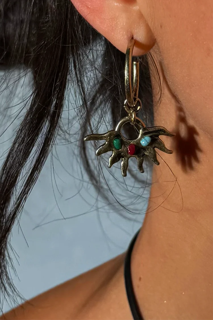 Deloris Sun Hoop Earrings - Image 4