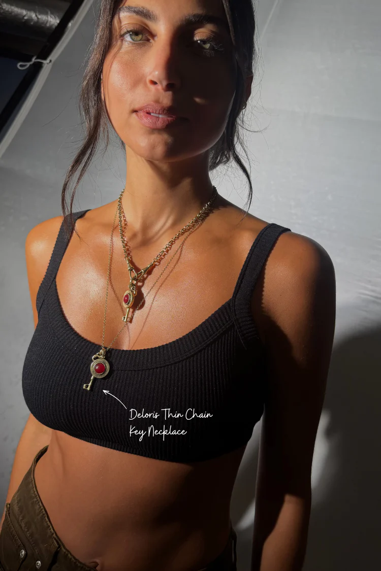 Deloris Thin Chain Key Necklace - Image 2