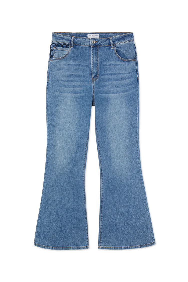 Denim Flare Scallop Jean - Image 11