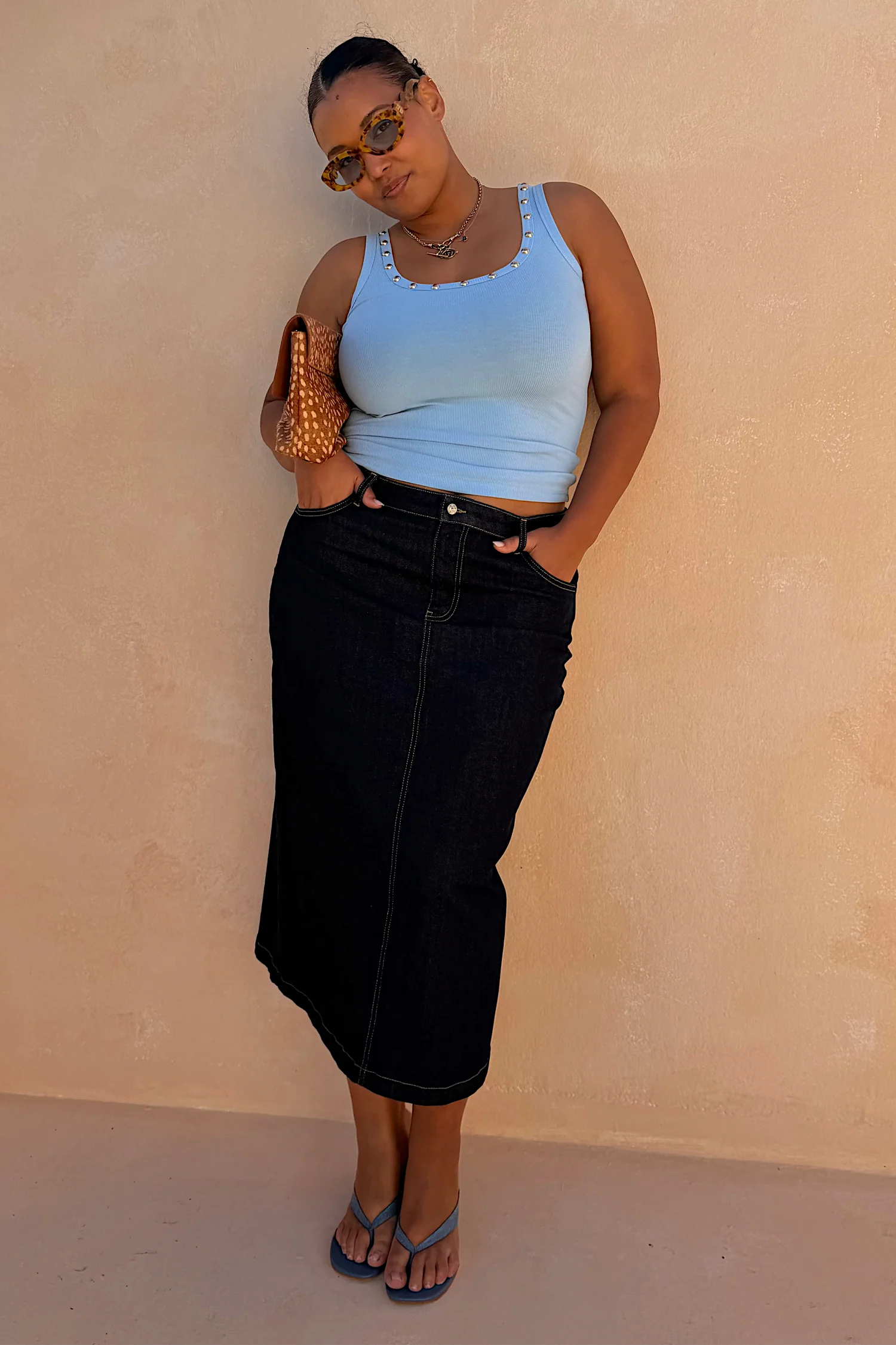 Denim Pencil Skirt - Image 4