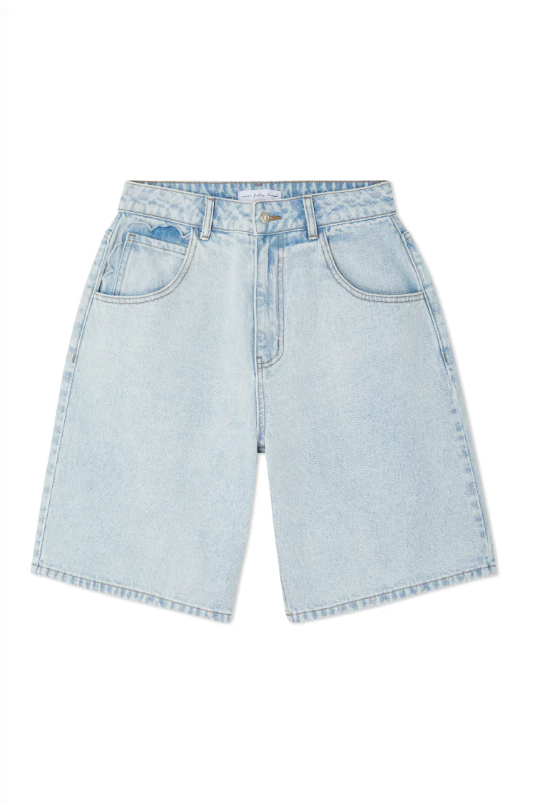 Denim Scallop Pocket Long Shorts - Image 11
