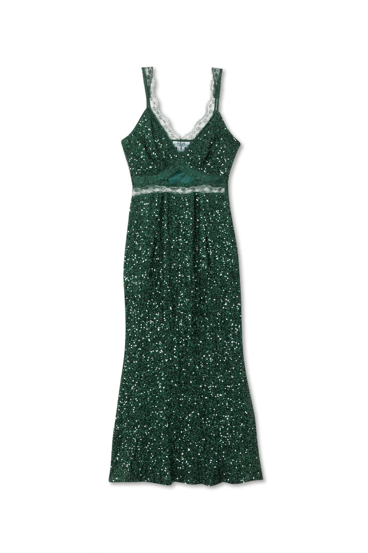 Emerald Sequin Mimi Dress - Image 8
