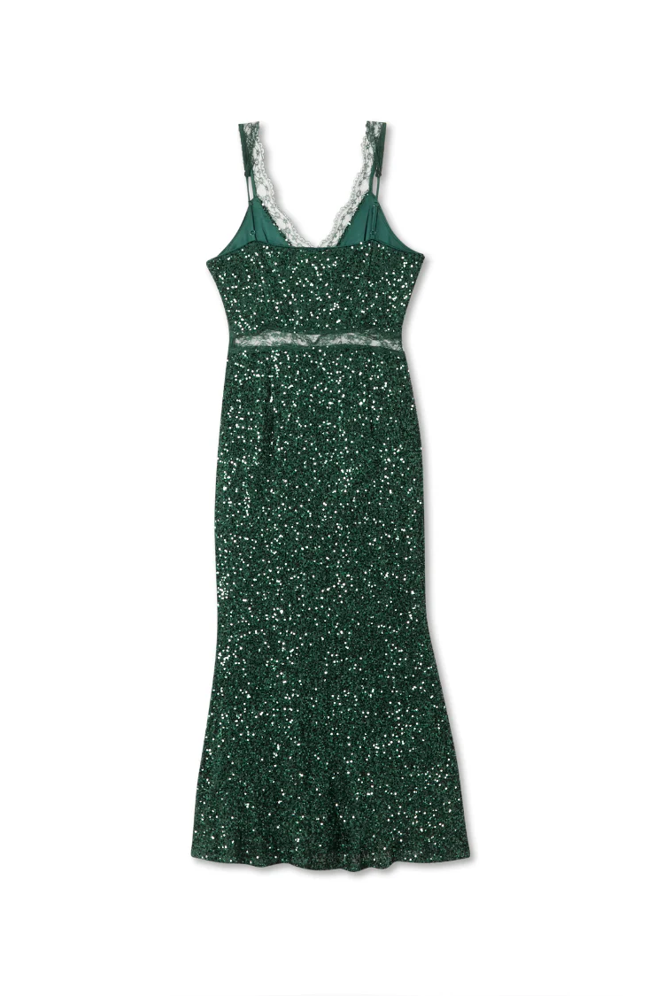 Emerald Sequin Mimi Dress - Image 9