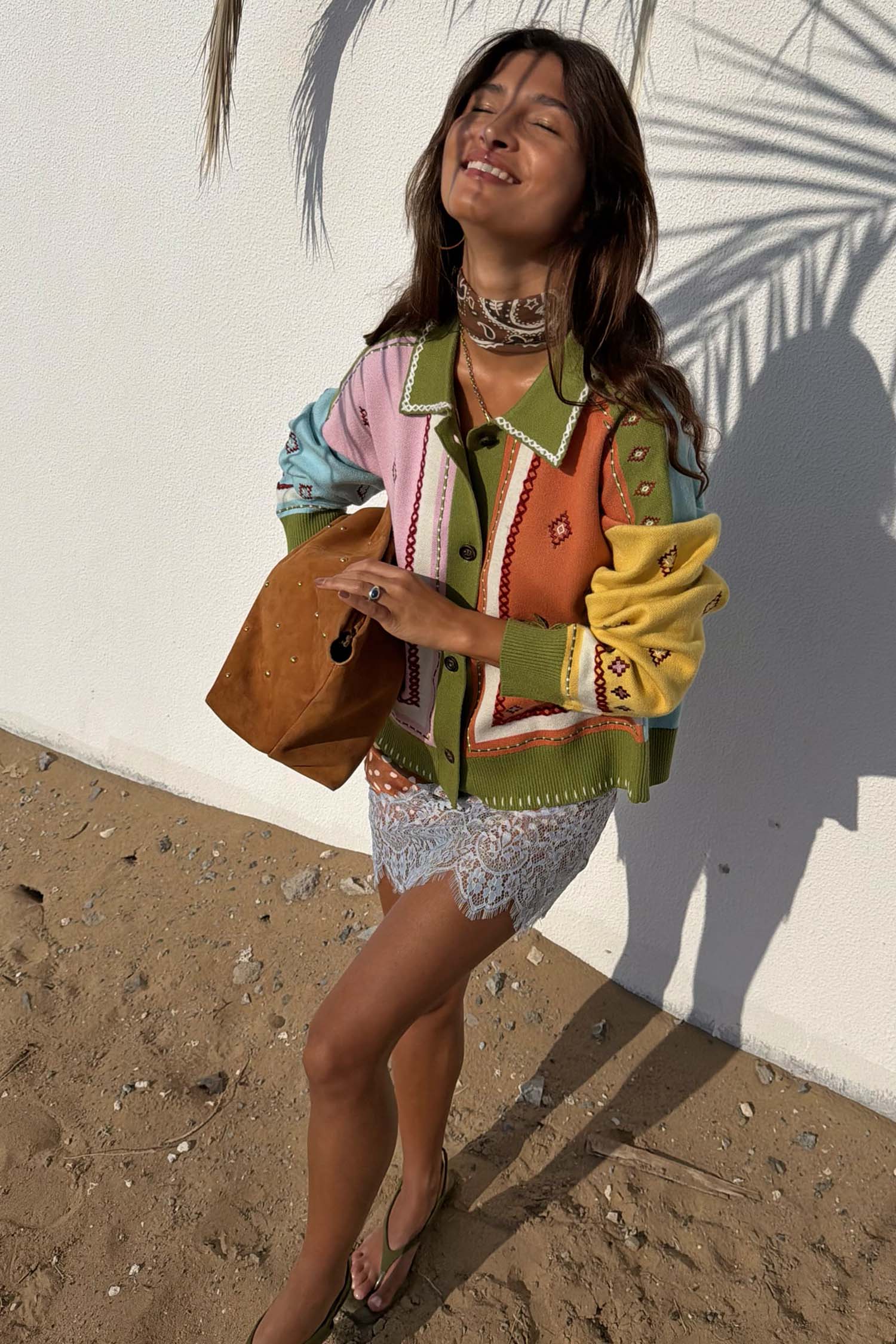 Geometric Palm Cardigan - Image 4