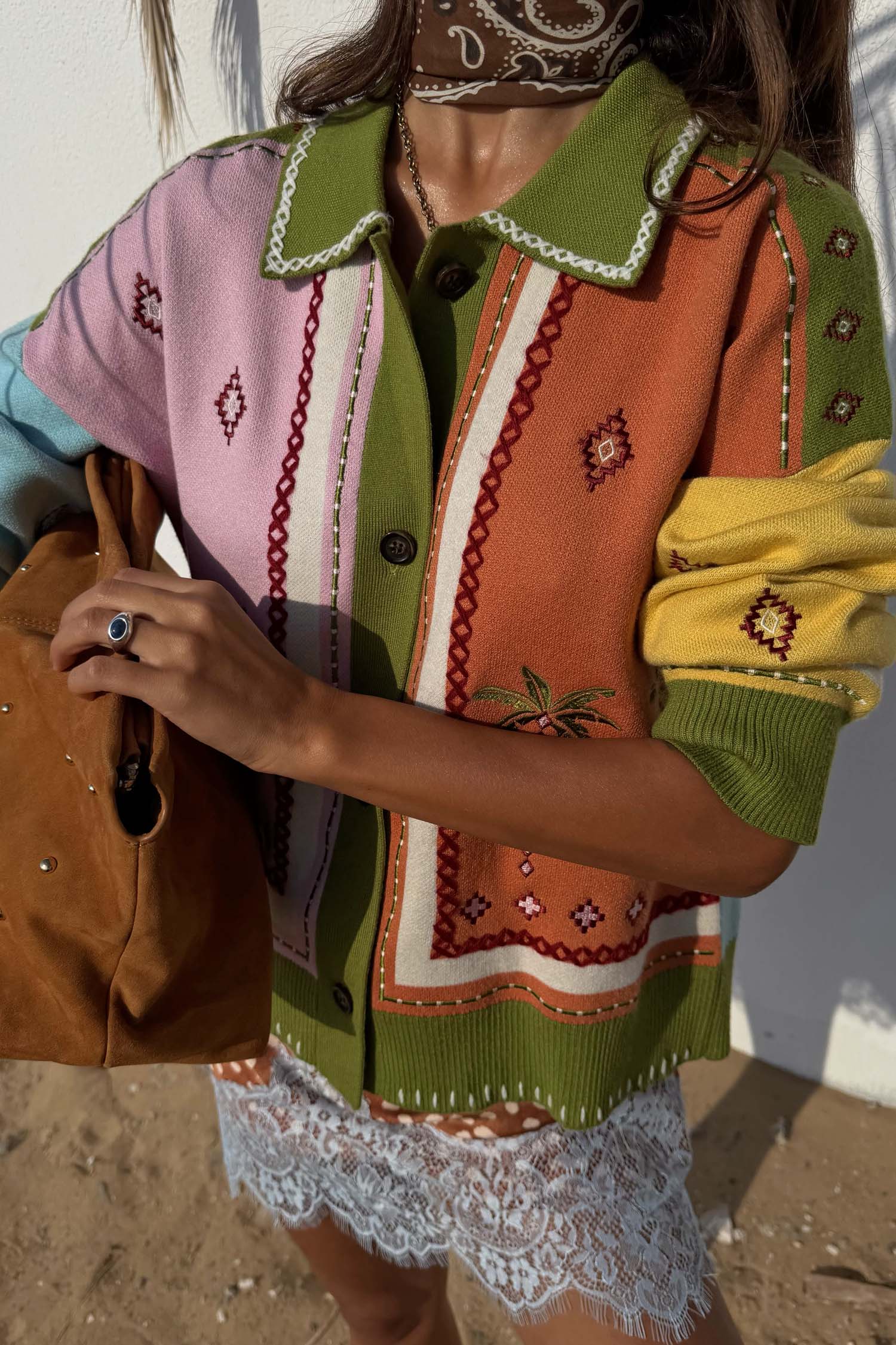 Geometric Palm Cardigan - Image 5