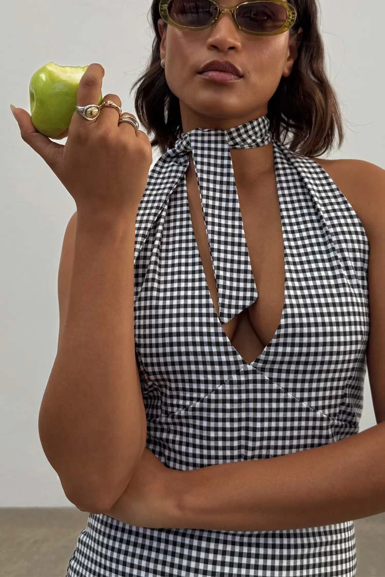 Gingham Halterneck Dress - Image 10