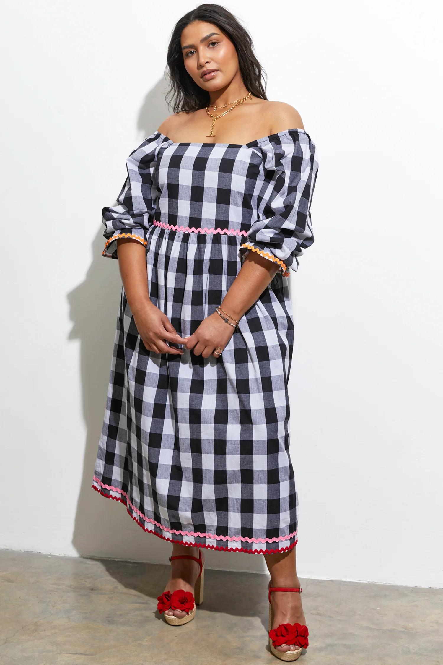 Gingham Macy Midi Dress - Image 6