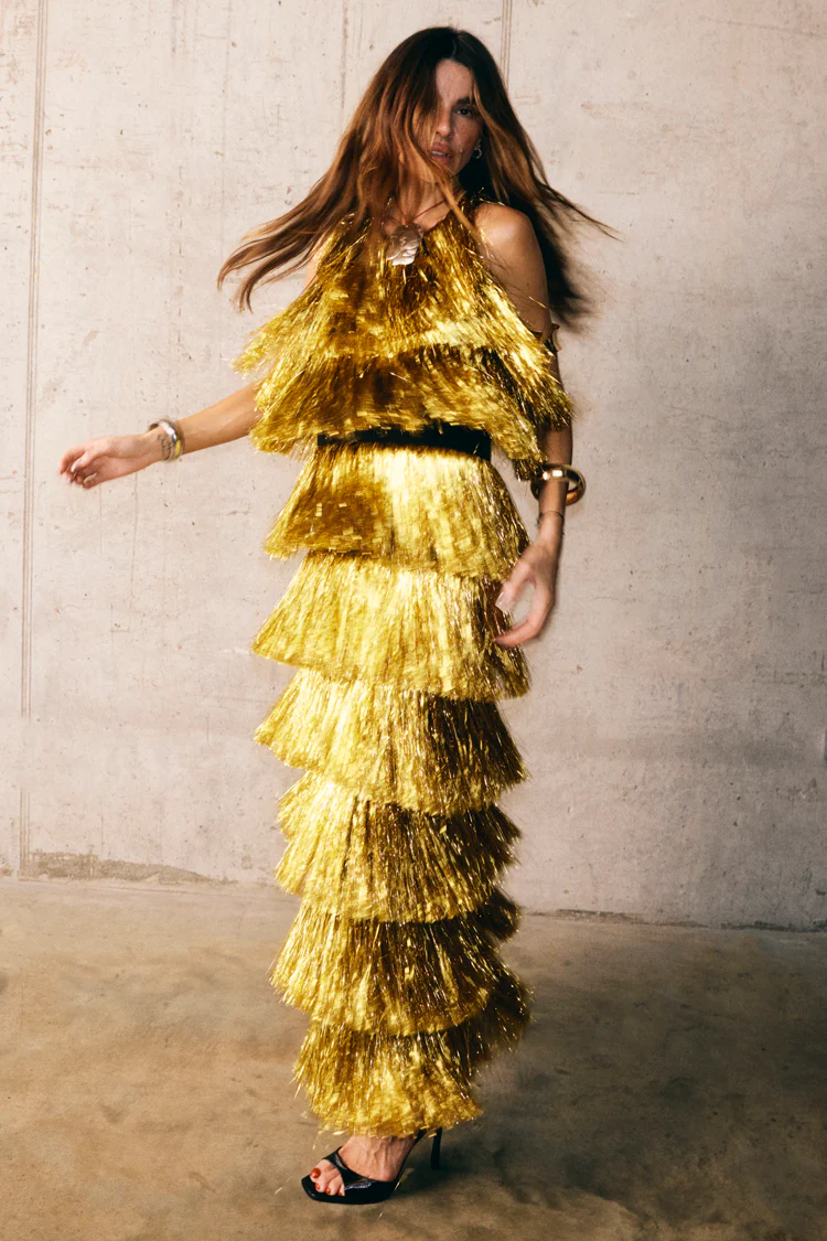 Gold Fringe Dress - Image 7