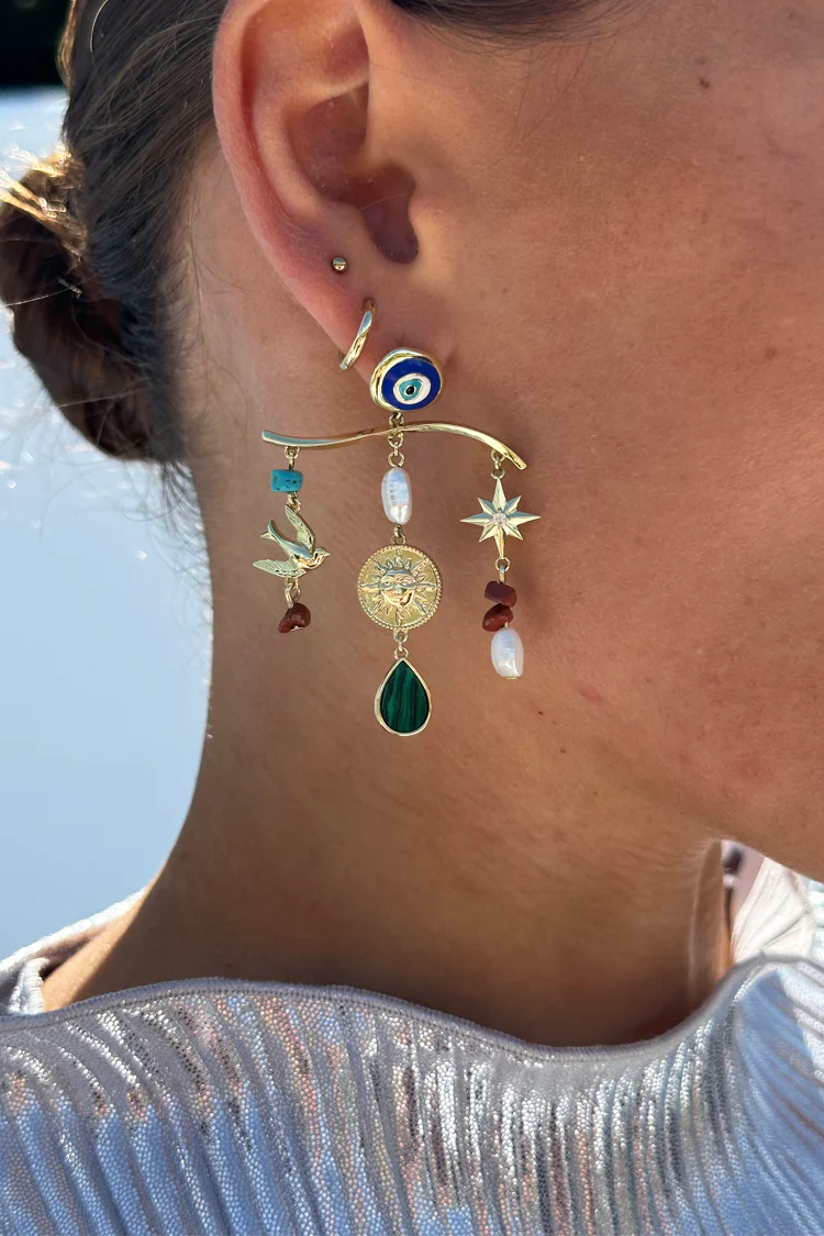 Gold Plated Balearic Charm Earring - Image 2