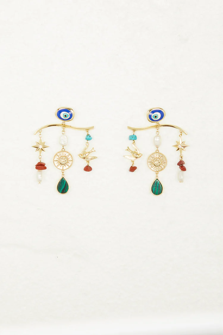 Gold Plated Balearic Charm Earring - Image 3