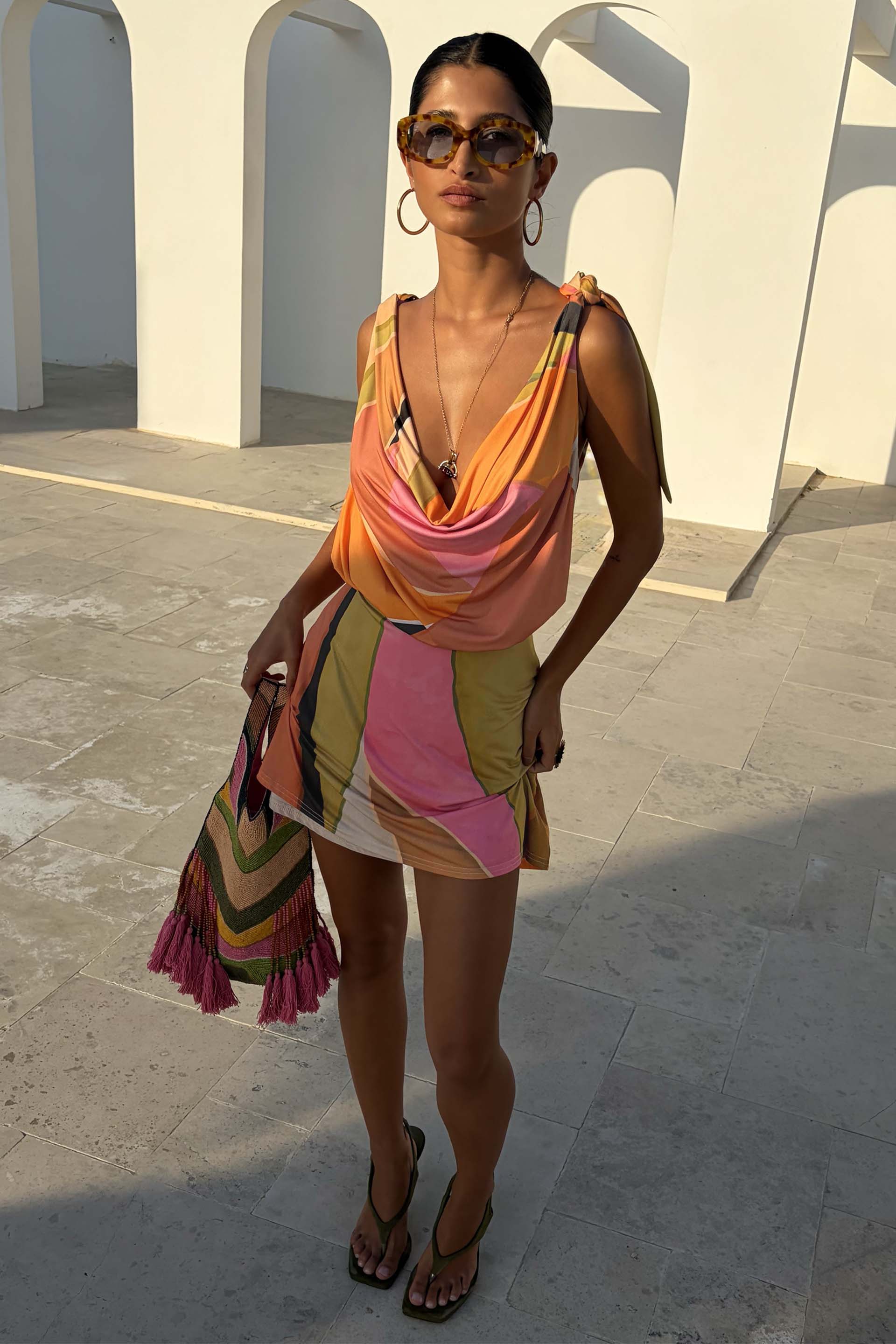 Green Abstract Leila Mini Dress - Image 7