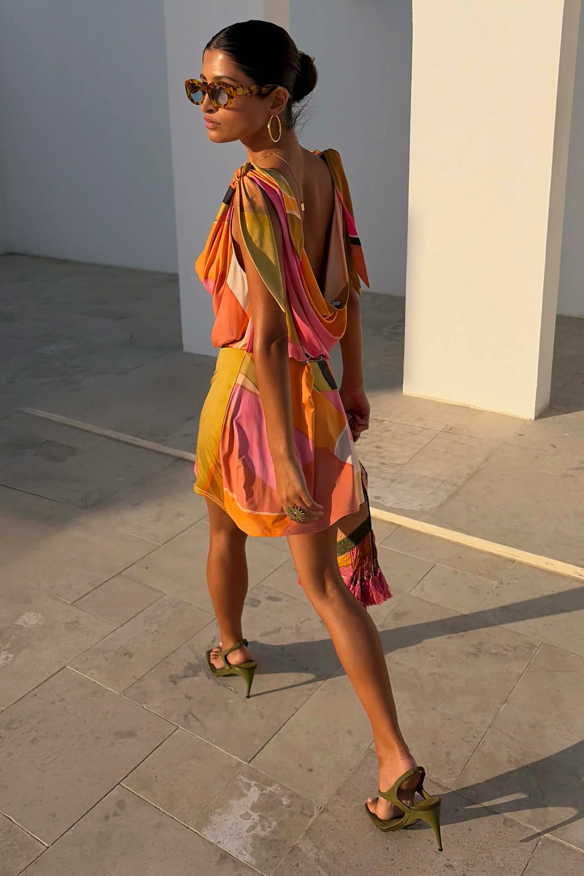 Green Abstract Leila Mini Dress - Image 9