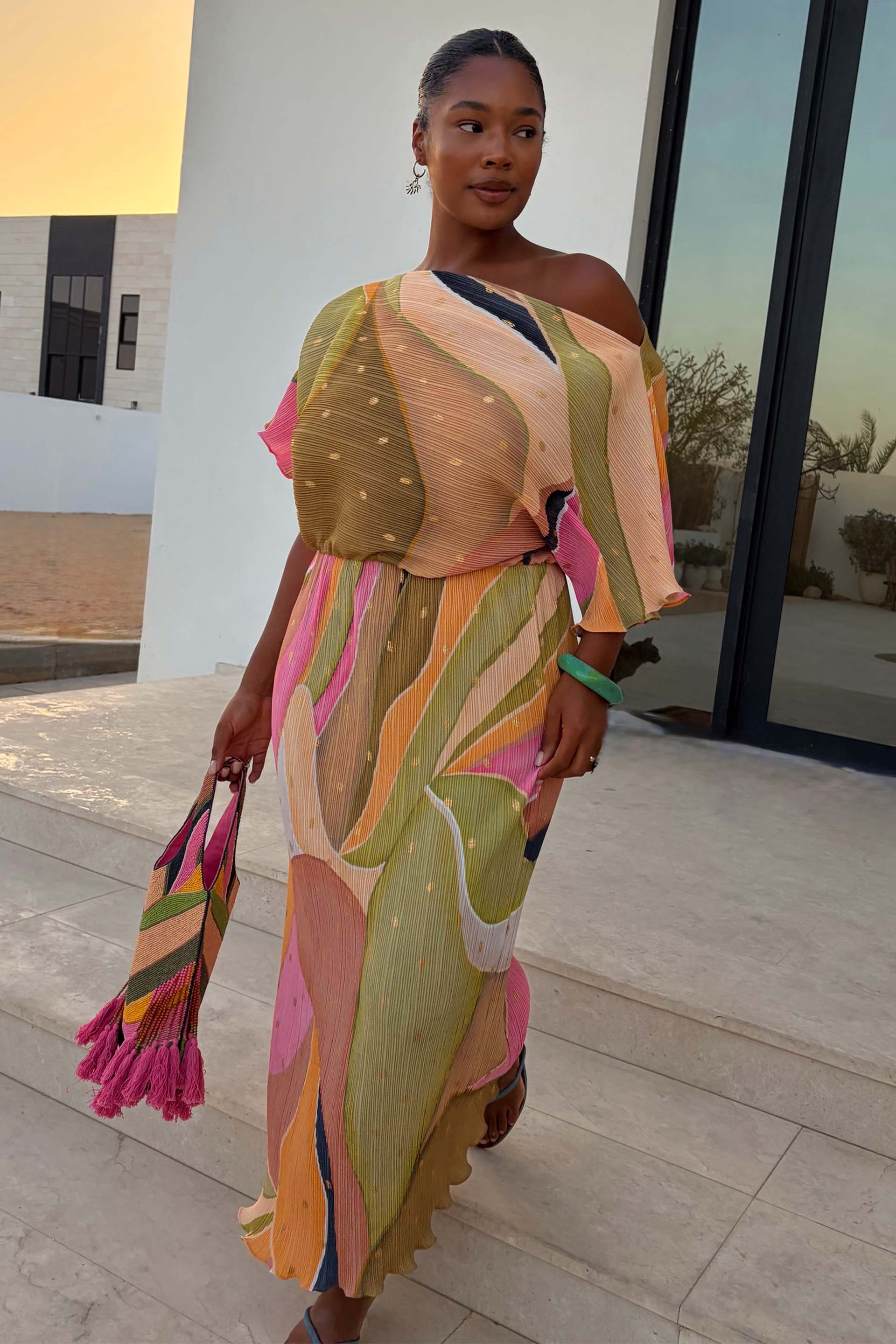 Green Abstract Tilly Dress Petite - Image 3