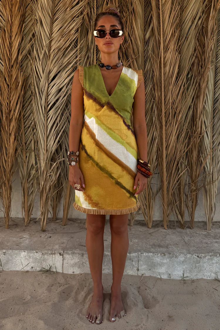 Green Ombre Deia Dress - Image 4