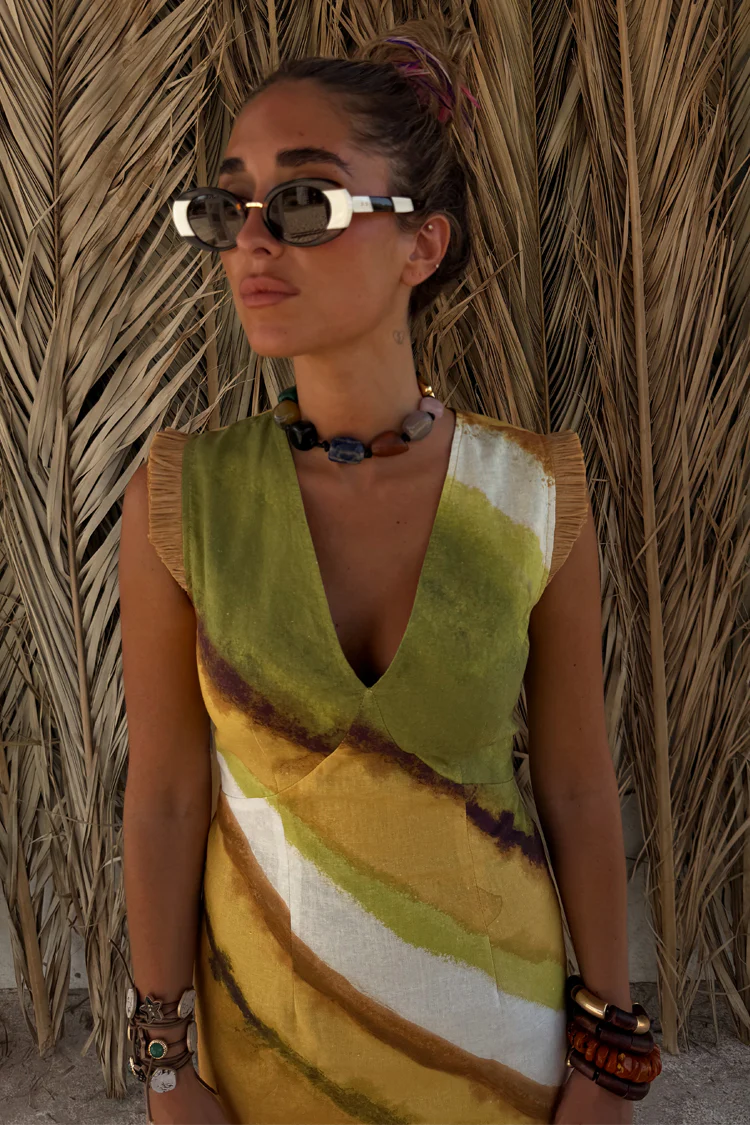 Green Ombre Deia Dress - Image 9