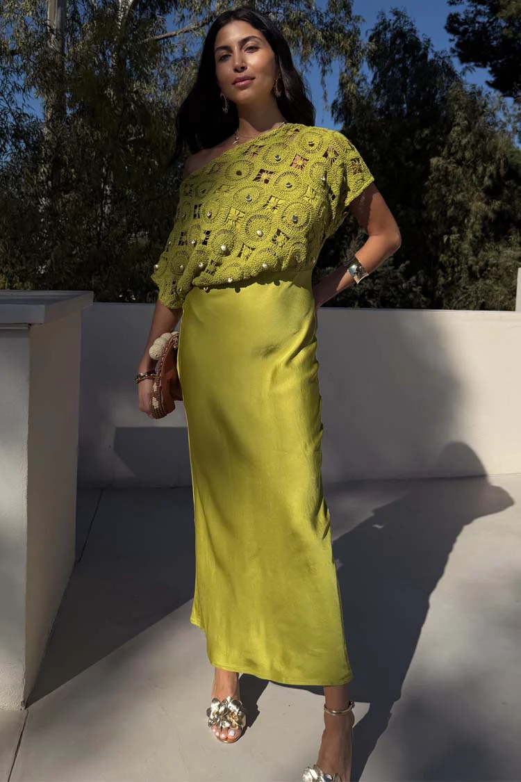 Green Shell Crochet Tilly Dress - Image 9