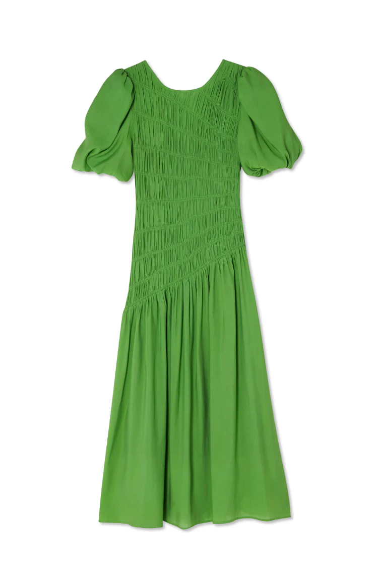 Green Shirred Nara Dress - Image 14