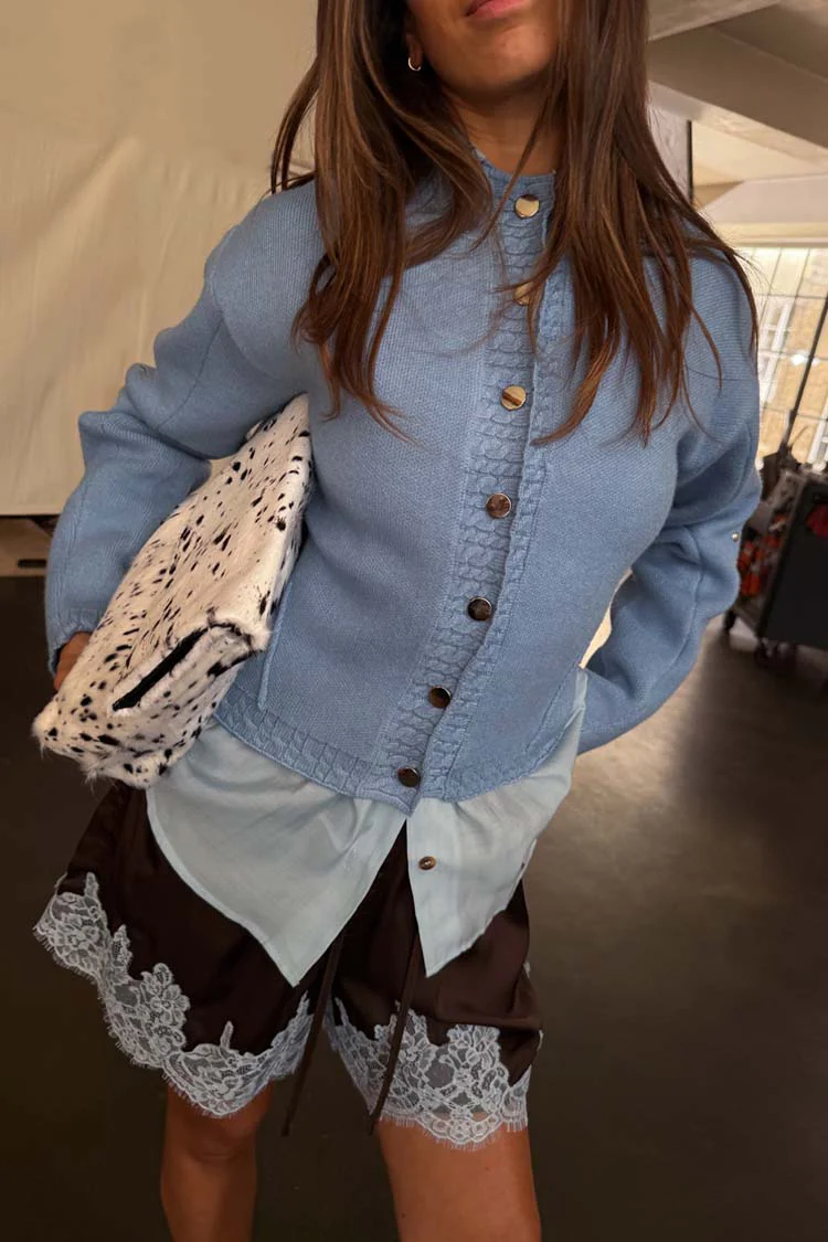 Ice Blue Studded Cardigan - Image 5