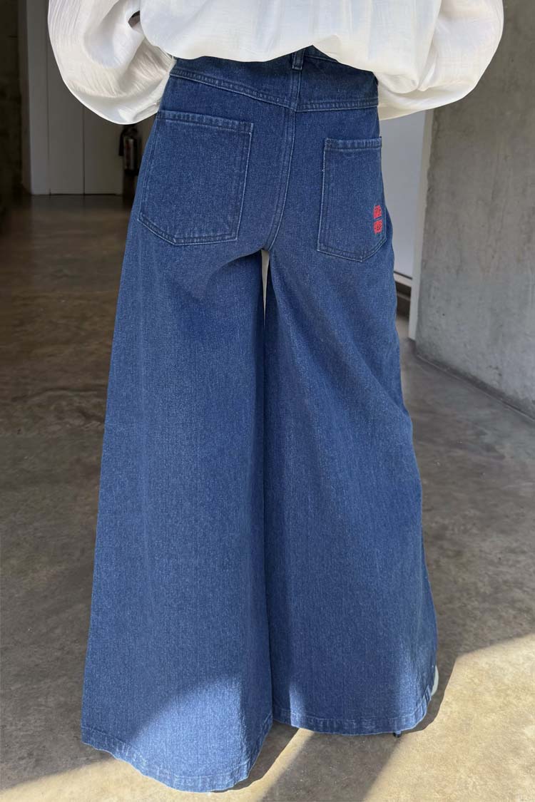 Blue Denim Pallazzo Jan Jean - Image 4
