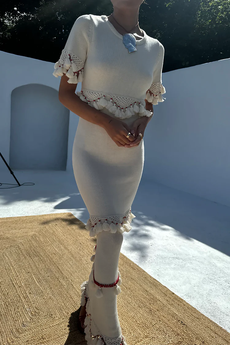 Ivory and Red Harper Dress - Image 8