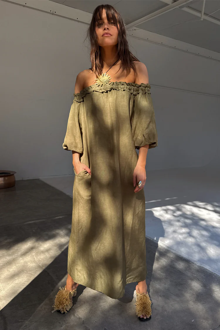 Khaki Ella Dress - Image 7