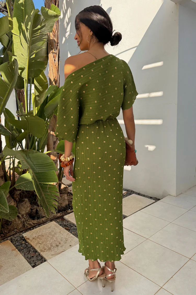 Khaki Plisse Tilly Dress - Image 6