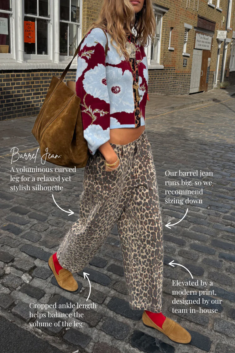 Leopard Barrel Jeans Petite - Image 5