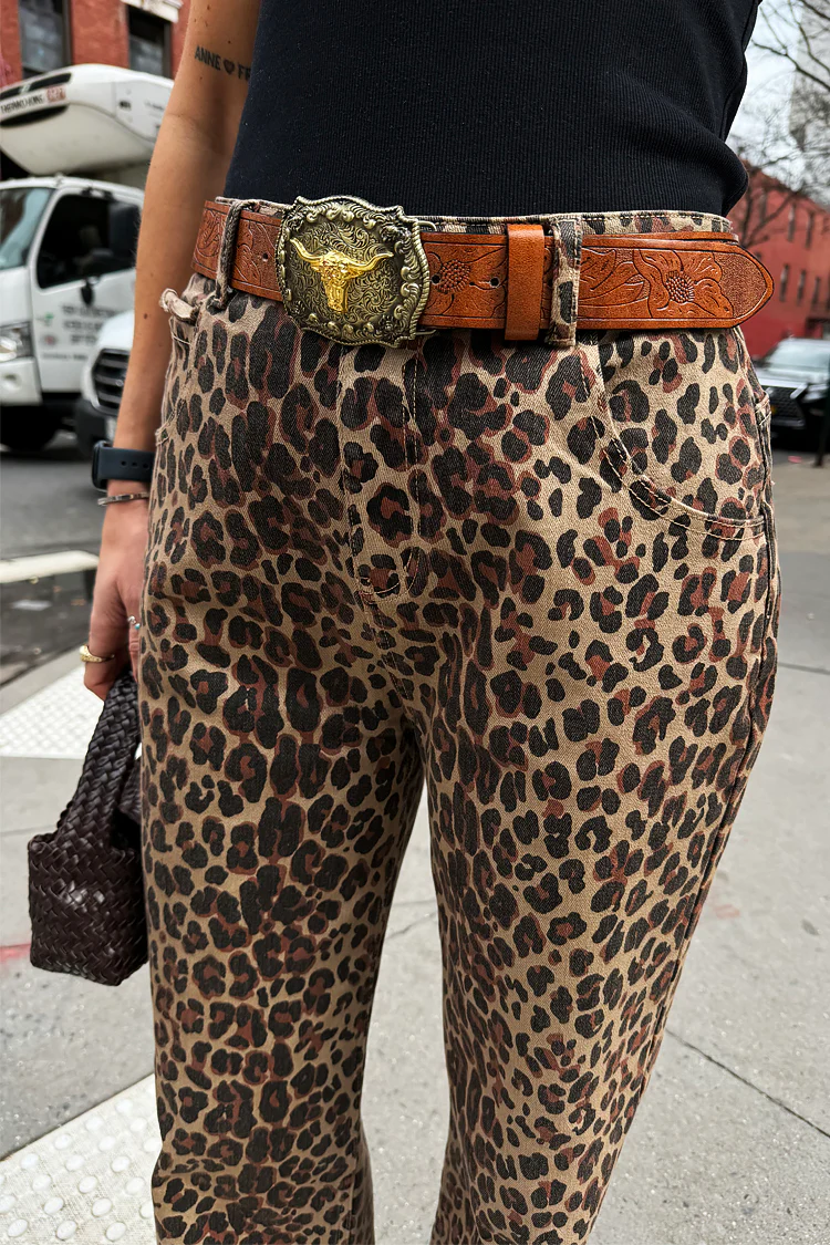 Leopard Lucia Scallop Detail Jeans - Image 5
