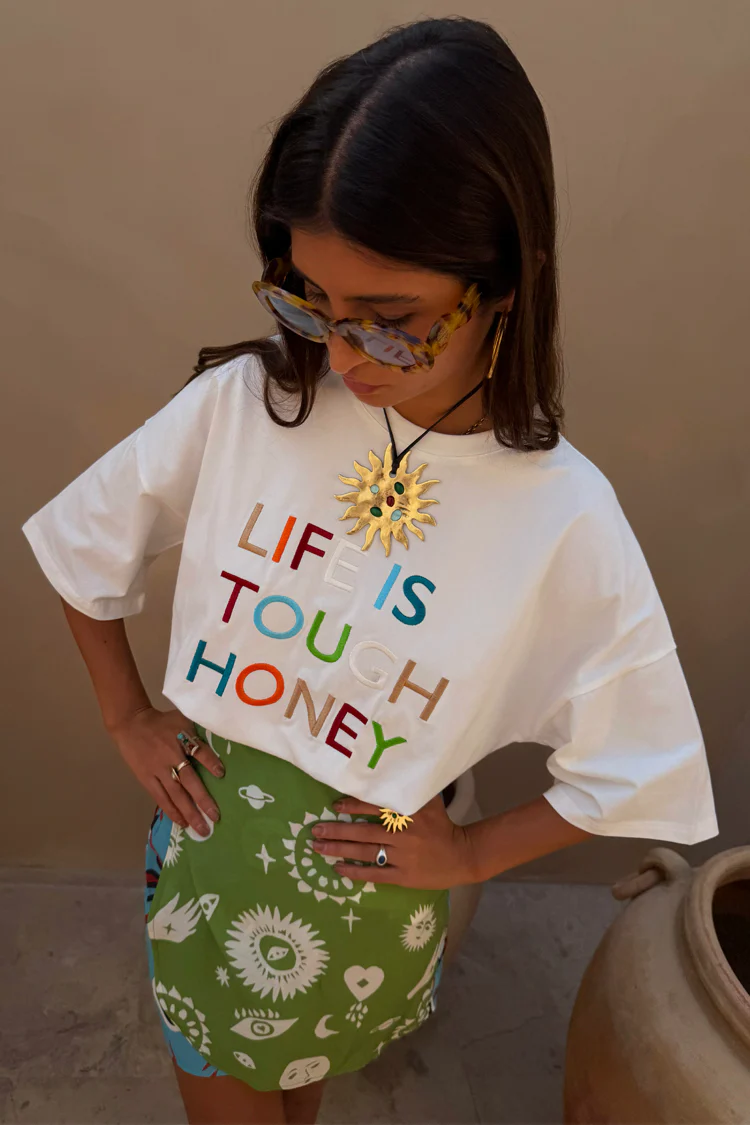 Life Is Tough Embroidered T-Shirt - Image 2