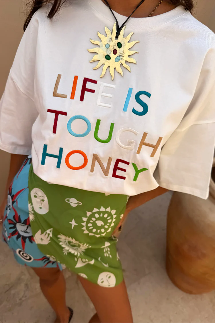 Life Is Tough Embroidered T-Shirt - Image 8