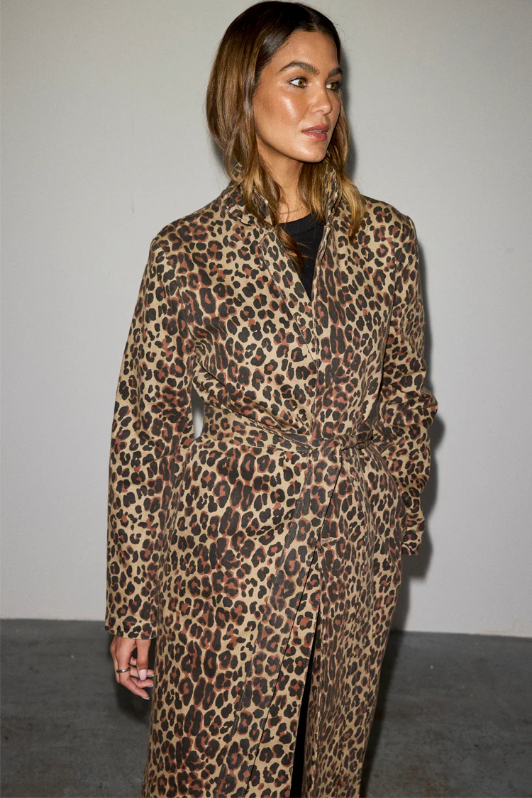 Lucia Leopard Denim 55 Coat Petite - Image 6