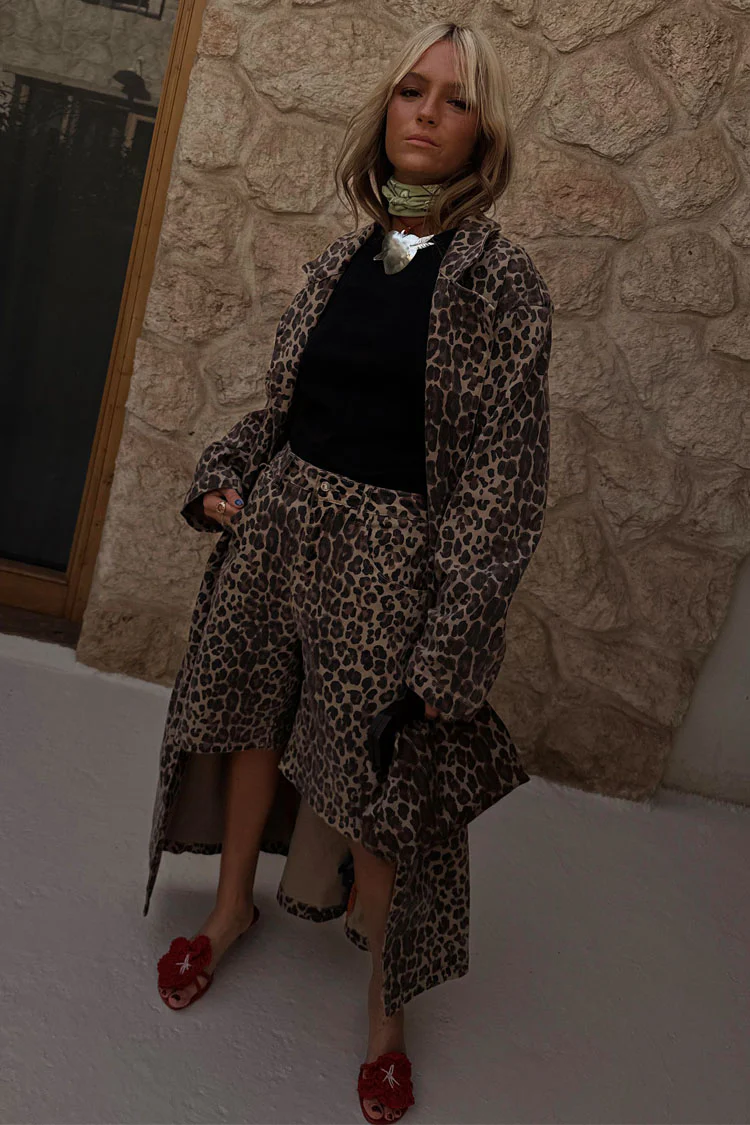 Lucia Leopard Denim 55 Coat Petite - Image 8