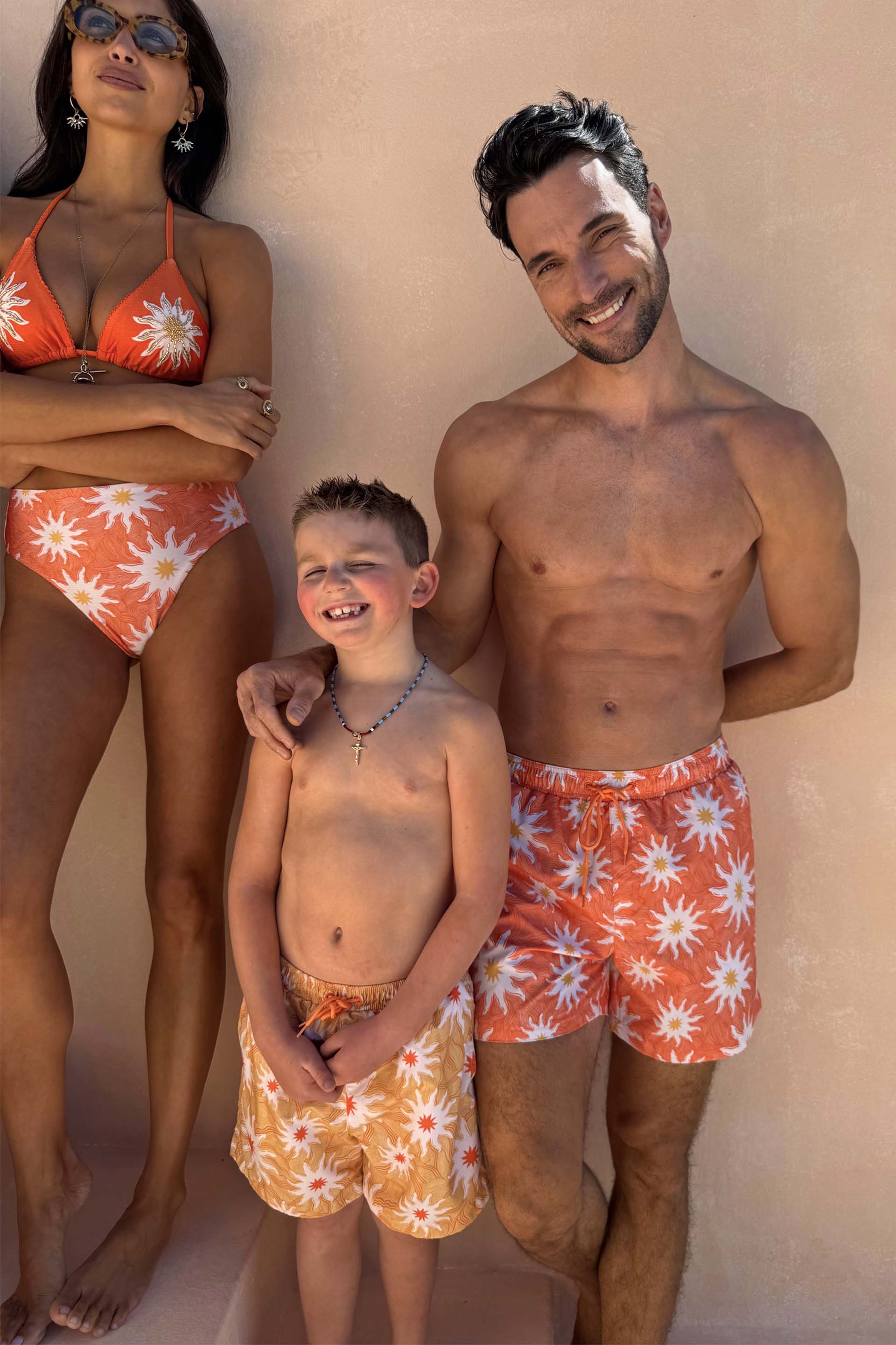 Men's Orange Sun Swim Shorts - Image 4