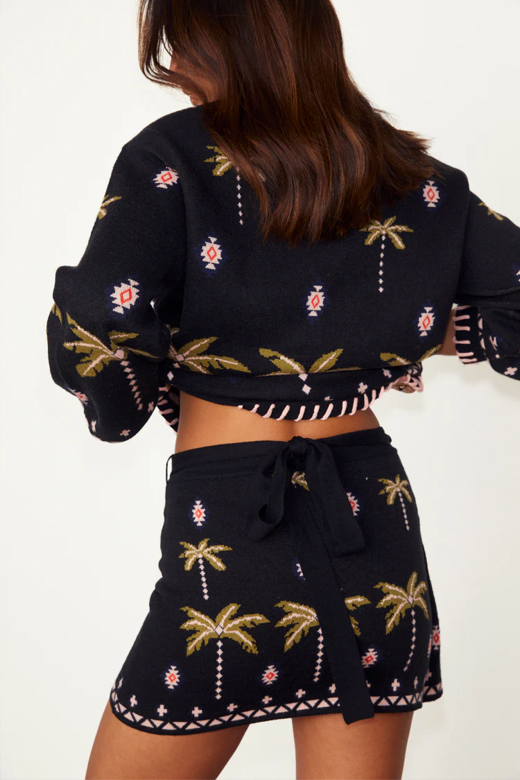Midnight Havana Mini Wrap Skirt - Image 6