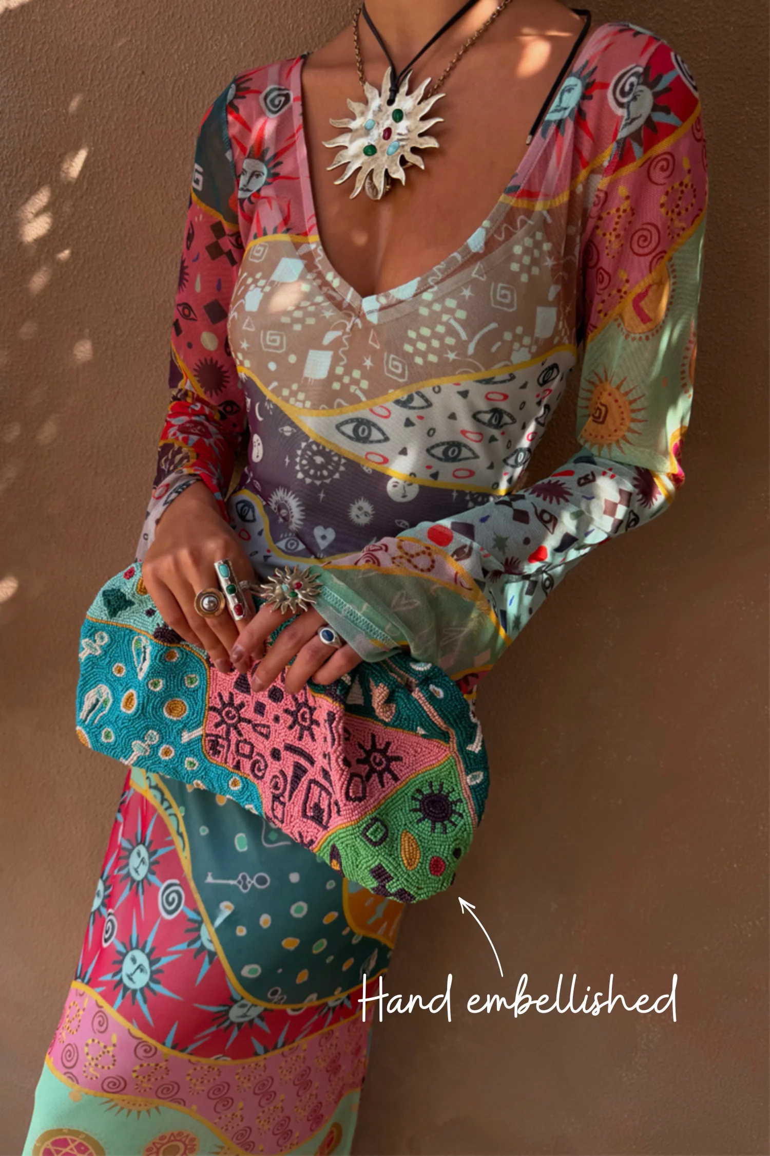 Morocco Beaded Clutch Bag - Image 2
