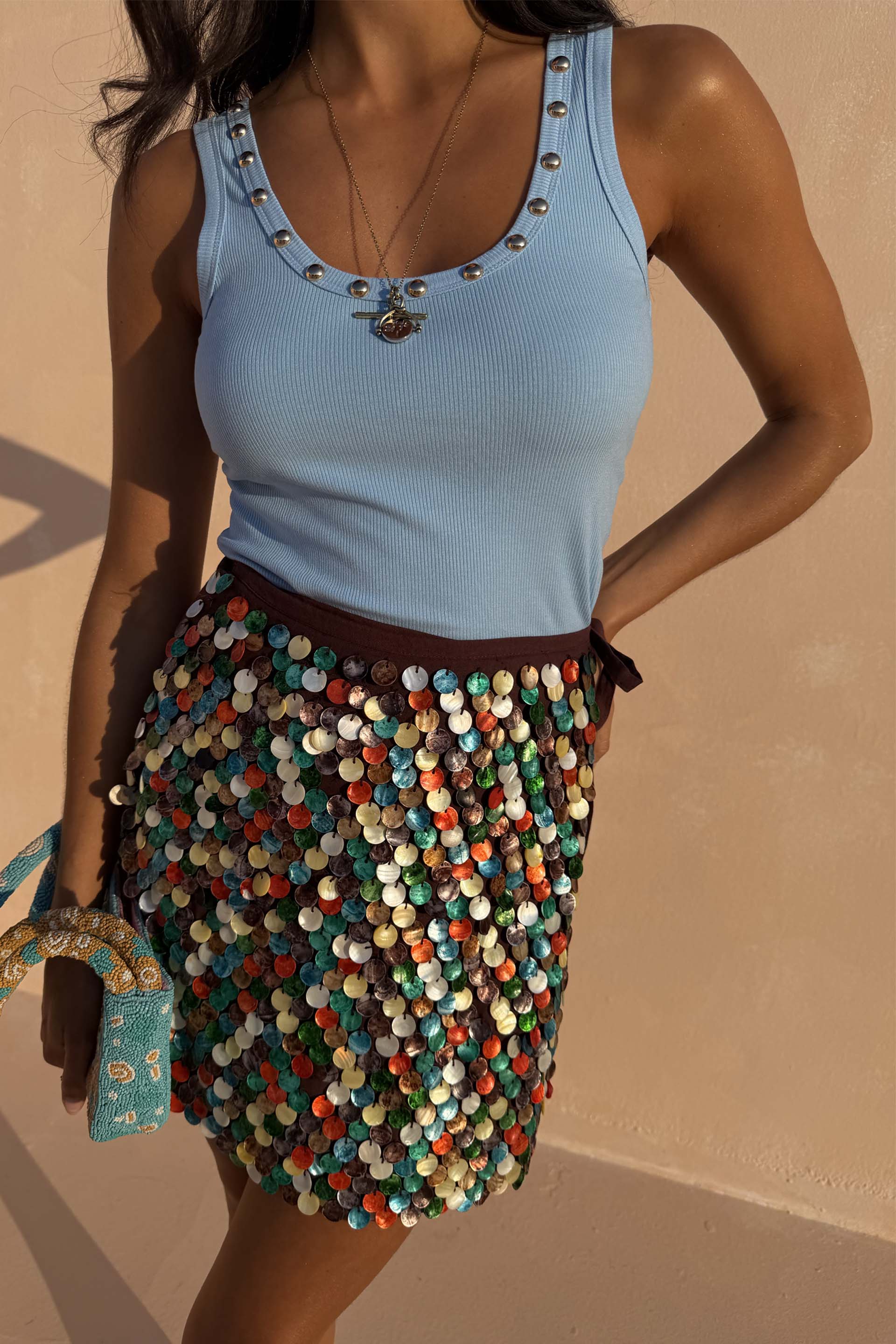 Multi Shell Mini Wrap Skirt - Image 2