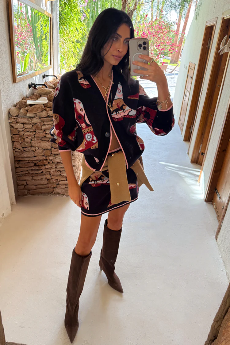 Navy Cowboy Boots Jake Skirt - Image 6