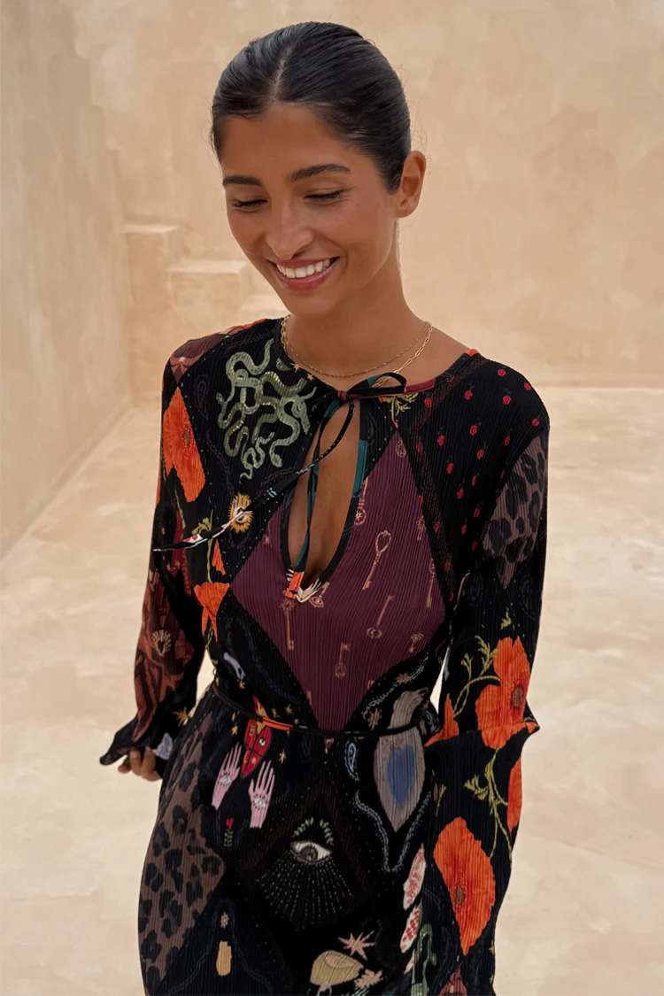 Night Garden Gaia Plisse Dress - Image 3